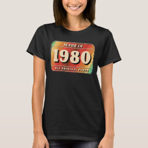 T-shirt Vintage Fabriqué En 1980 Plaque De Licence De Pièc