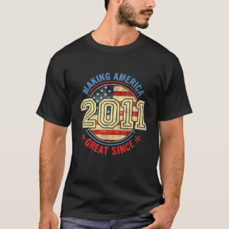 T-shirt Vintage Faire de l'Amérique un grand drapeau depui