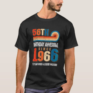 T-shirt Vintage Fait En 1966 56e Anniversaire La Légende É