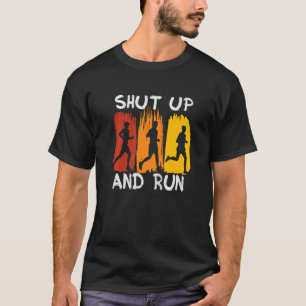 T-shirt Vintage Fermer Et Exécuter Marathoner Marathon Run