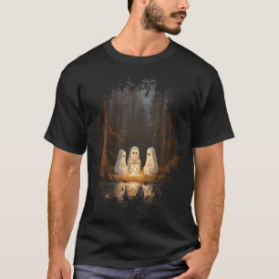T-shirt Vintage Feu de Fantôme Camping Halloween gothique