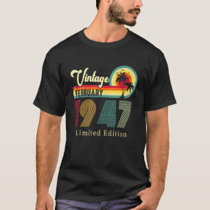 T-shirt Vintage Février 1947 Anniversaire Sur La Plage 75è