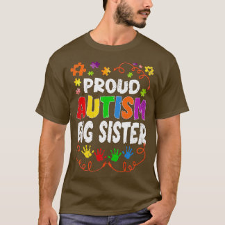 T-shirt Vintage Fière Autisme Grosse Soeur Puzzle Autisme 