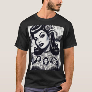 T-shirt Vintage fille Goth tatouée