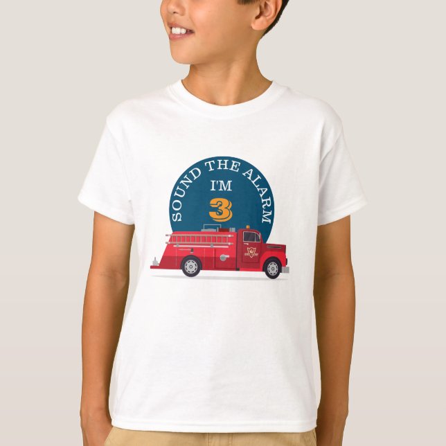 T-shirt Vintage Fire Truck Anniversaire N'Importe Quel Âge (Devant)