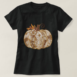 T-shirt vintage Floral Citrouille Application comp