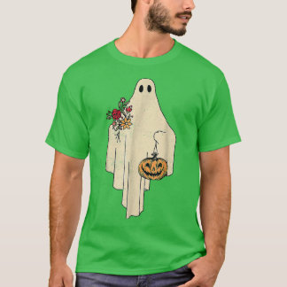 T-shirt Vintage Floral Fantôme mignonne Costume Halloween 