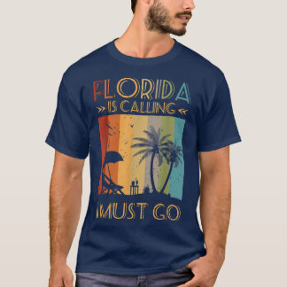 T-shirt Vintage Floride Appelle Je Dois Aller Plage Été 