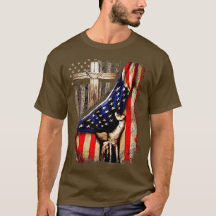 T-shirt Vintage Foi des hommes sur la peur Croix chrétienn