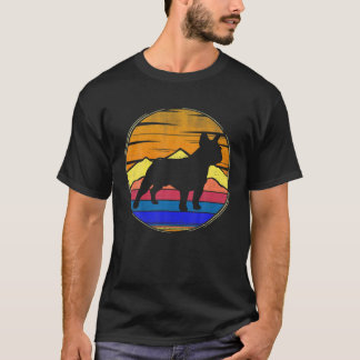 T-shirt Vintage Français Bulldog Retro Sunset Animaux Amou