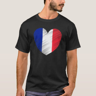 T-shirt Vintage France Française Flag Fierté Support Franç