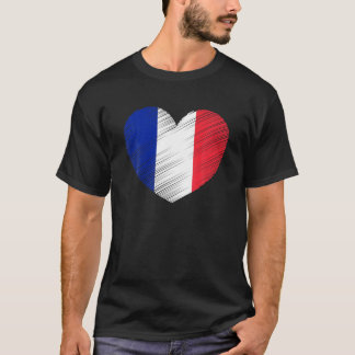 T-shirt Vintage France Française Flag Fierté Support Franç