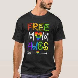 T-shirt Vintage Free Maman Hugs Rainbow Heart Lgbt