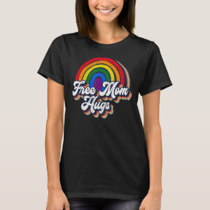T-shirt Vintage Free Mom Hugs Rainbow Heart Lgbt Pride Mon
