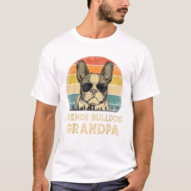 T-shirt Vintage French Bulldog Grandpa (Devant)