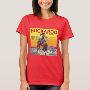 T-shirt Vintage Fruit Crate Étiquette Art, Pommes Buckaroo