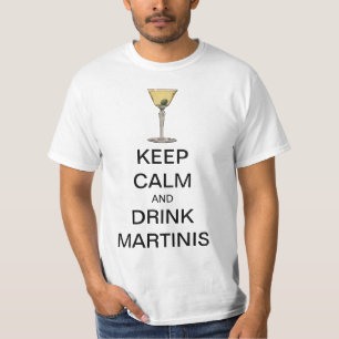 T-shirt Vintage Gardez votre calme et buvez des martinis