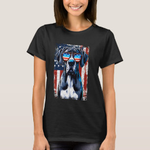 T-shirt Vintage Great Dane Dog américain États-Unis Flag P