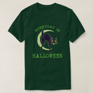 T-shirt Vintage Green Halloween Chat-tous les jours est Ha