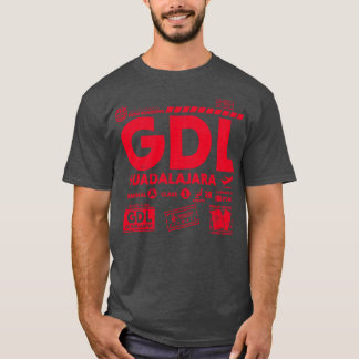 T-shirt Vintage Guadalajara GDL Aéroport Code Voyage Jour 