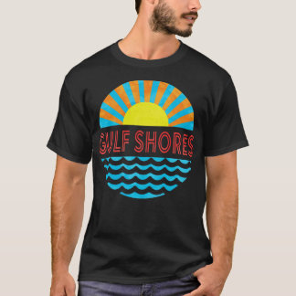 T-shirt Vintage Gulf Shores Beach Soleil Et Vagues
