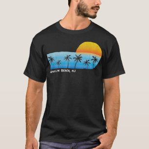 T-shirt Vintage Gunnison Beach NJ Palm Trees Sunset Beach