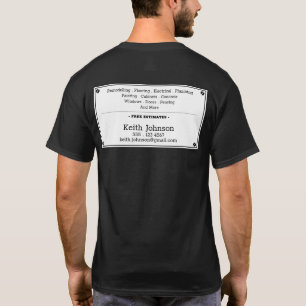 T-shirt Vintage Handman Construction Business Black White