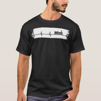 T-shirt Vintage Hearbeat Train Steam Locomotive Engine Tr