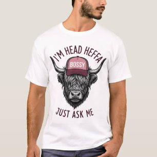 T-Shirt Vintage Heffa Tête de Vache Écossaise Auto