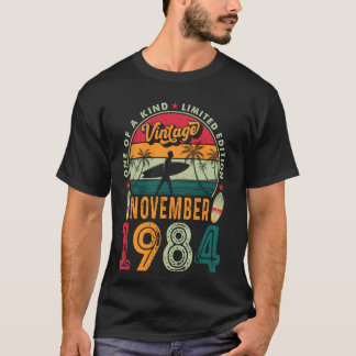 T-shirt Vintage Hommes 40 ans Cadeau Amusant Novembre 1984