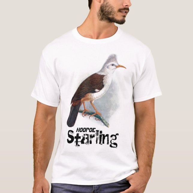 T-shirt Vintage Hoopoe Starling Bird (Devant)