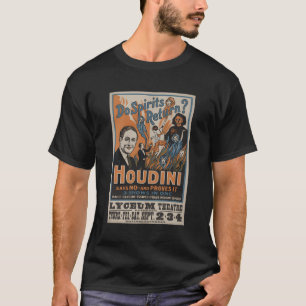 T-shirt Vintage Houdini Afficher l'affiche Magicien histor