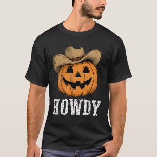 T-shirt Vintage Howdy Citrouille Cowboy Western