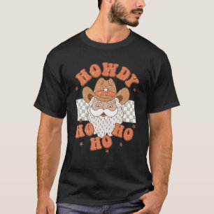 T-shirt Vintage Howdy Ho Ho Ho Retro Père Noël Cowboys Oue