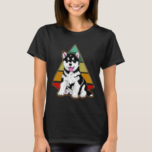 T-shirt Vintage Husky Chien Retro Husky Hommes Femmes