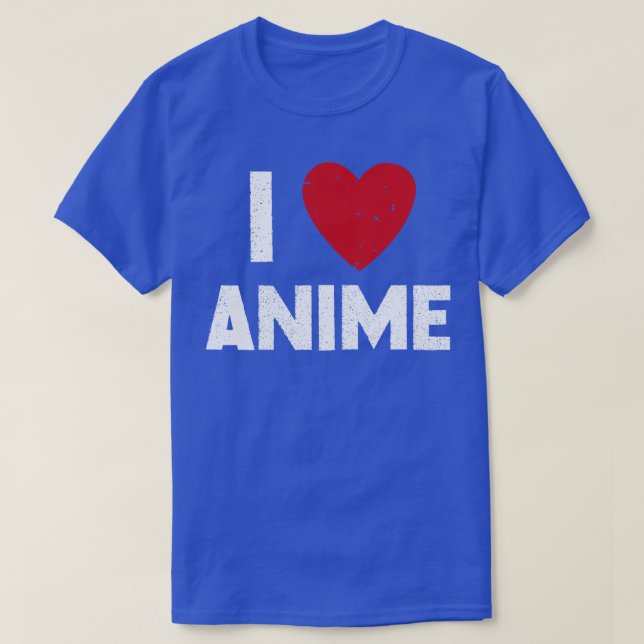 T-shirt Vintage I Love Anime (Design devant)