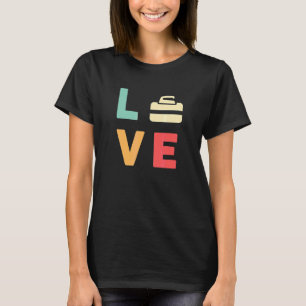 T-shirt Vintage I Love Curling Curling Curling Retro Curli
