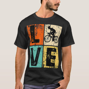 T-shirt Vintage I Love Vélo Conception Cycliste Pour Cycli