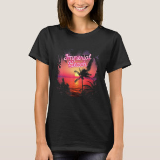 T-shirt Vintage Imperial Beach California Palms Pink Light
