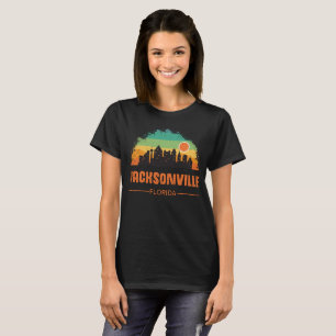 T-shirt Vintage Jacksonville City Floride Retro Stripe