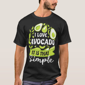 T-shirt Vintage J'Aime Avocado C'Est Ce Simple Fruit Hea