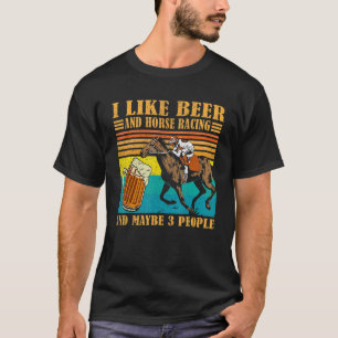 T-shirt Vintage J'Aime La Course À La Bière Et Au Cheval &