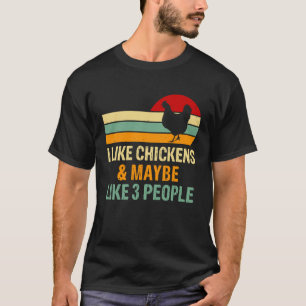 T-shirt Vintage J'aime les poules & Peut-être que j'aime 3