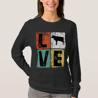 T-shirt Vintage J'aime les vaches    Pour vache