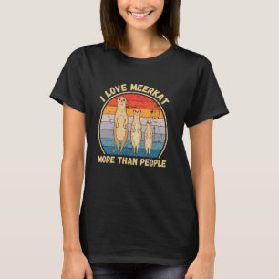 T-shirt Vintage J'aime Meerkat plus que les gens Meerkat L