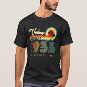 T-shirt Vintage Janvier 1933 Anniversaire Sur La Plage 89è