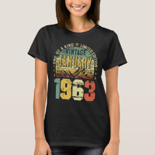 T-shirt Vintage janvier 1963 60e anniversaire Hommes