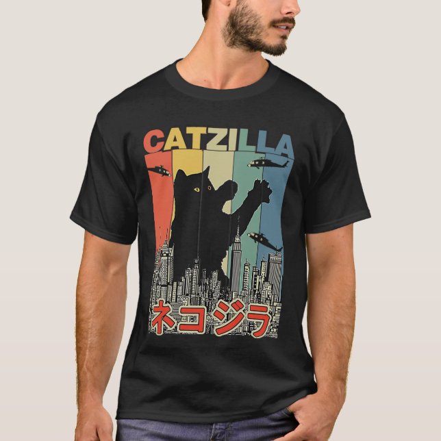 T-shirt Vintage japonais Catzilla (Devant)