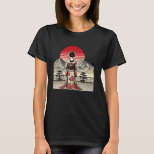 T-shirt Vintage japonais coucher de soleil montagne Floral
