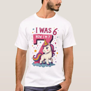 T-shirt Vintage J'avais 6 ans maintenant j'ai 7 ans Licorn